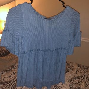 Baby blue peplum top